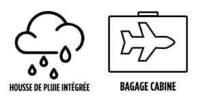picto housse de pluie intégrée bagage cabine FR