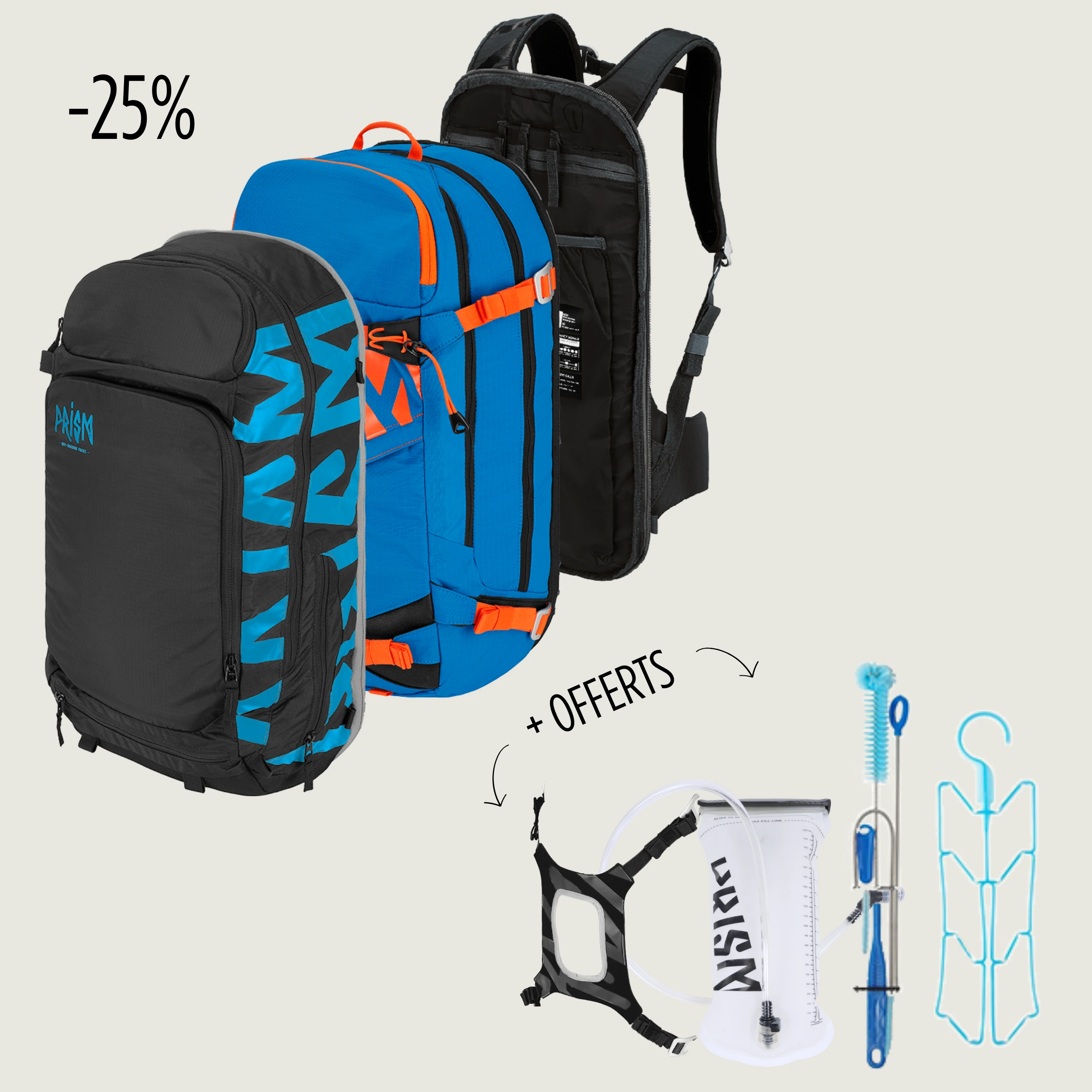 pack sac à dos modulables base volumes prism off road